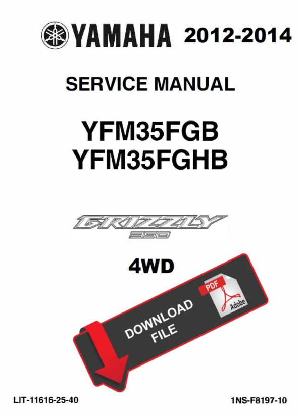 Yamaha 2012 Grizzly 350 4WD Service Manual