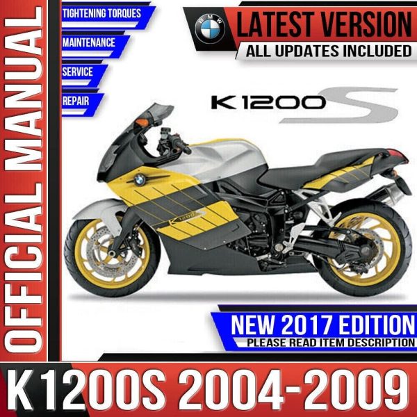 BMW K1200S Workshop Service Repair Manual 2004 2005 2006 2007 2008 2009 K40 K 1200 S Instant Download