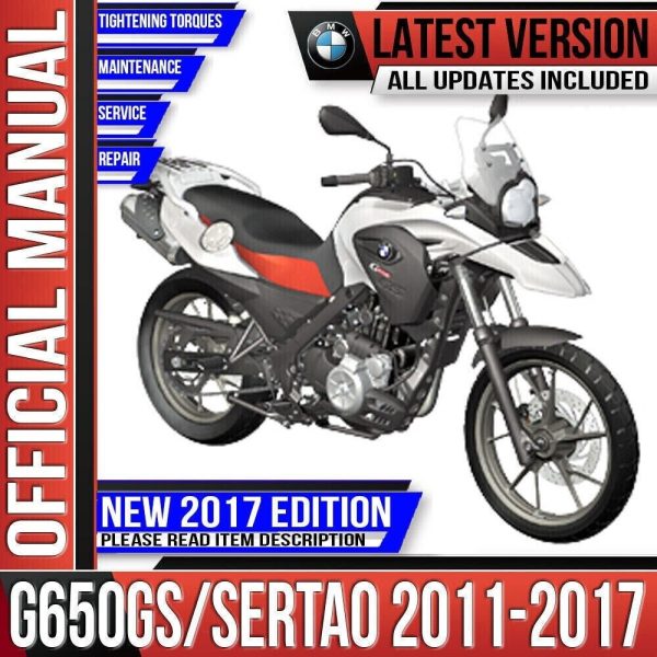 BMW G650GS / Sertao Workshop Service Repair Manual 2011 2012 2013 2014 2015 2016 2017 R13 G 650 GS Instant Download