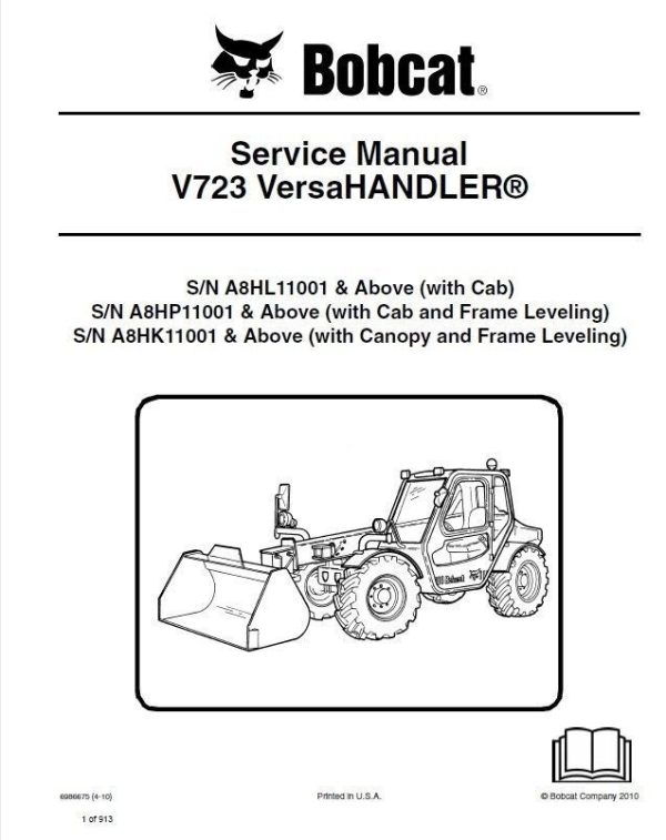 Bobcat Versa Handler V723-2010 Repair PDF Instant Download Original Factory Service Repair Manual