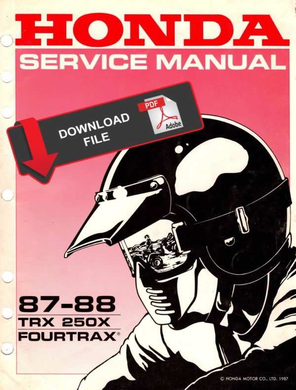 Honda 1988 TRX 250X FourTrax Service Manual