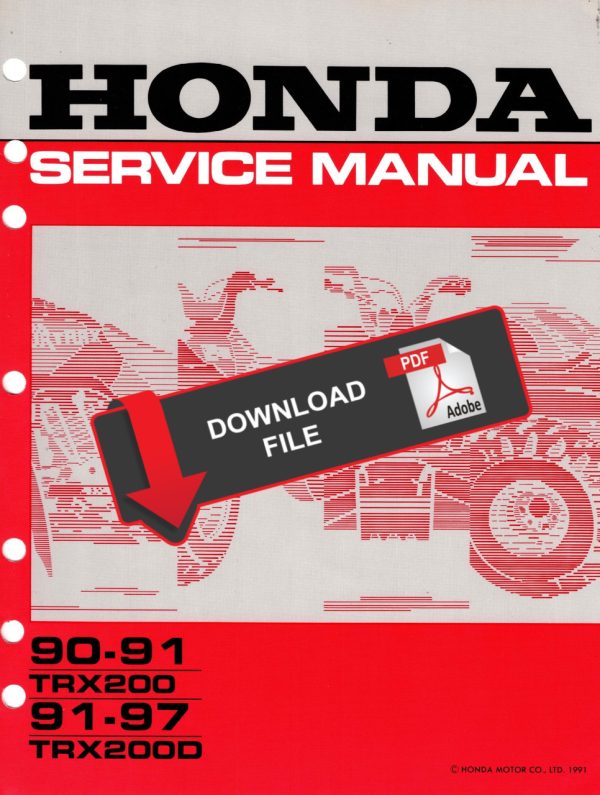 Honda 1996 TRX 200D Service Manual