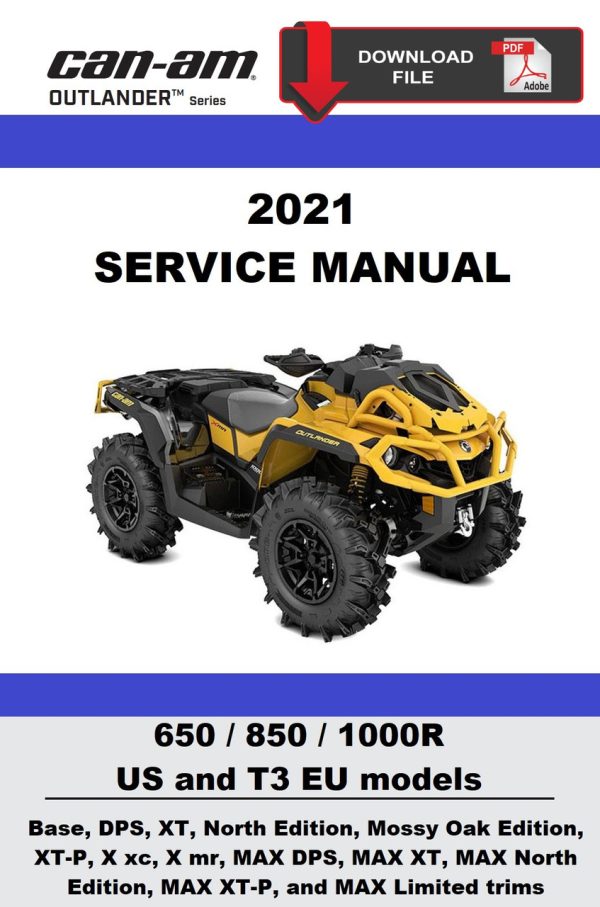 Can-Am 2021 Outlander MAX XT 850 Service Manual