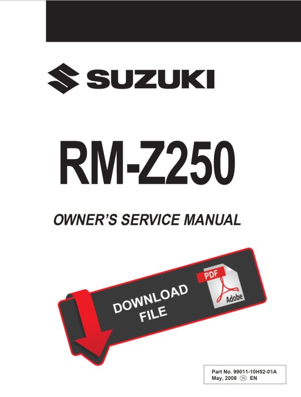 Suzuki 2008 RM-Z 250 Service Manual