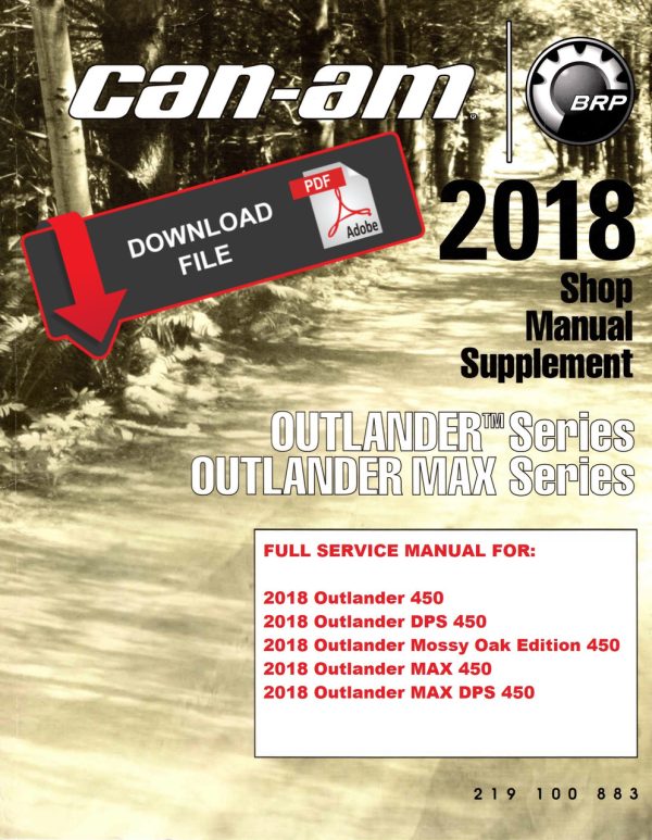 Can-Am 2018 Outlander MAX DPS 450 Service Manual