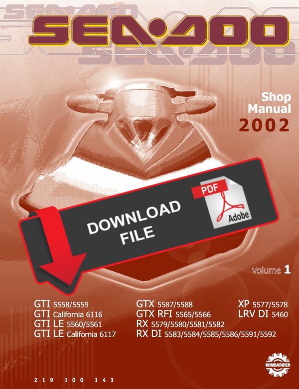 Sea-Doo 2002 XP Jetski Service Manual