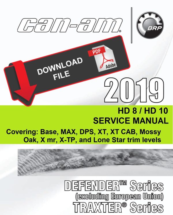 Can-Am 2019 Defender HD10 Lone Star Edition Service Manual