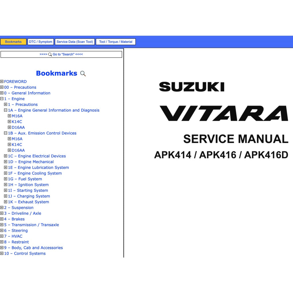 SUZUKI VITARA (2015-2022) SERVICE WORKSHOP MANUAL - Image 3