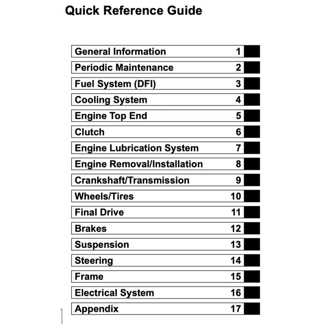 KAWASAKI NINJA 300 (2013-2017) SERVICE WORKSHOP MANUAL + PARTS CATALOGUE + OWNER'S MANUAL - Image 3