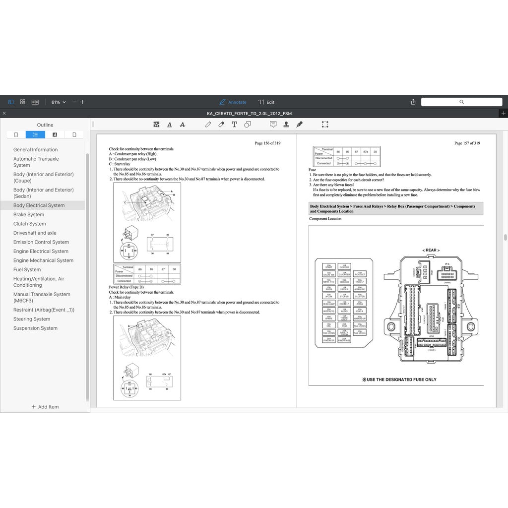 KIA CERATO FORTE TD (2008-2013) SERVICE WORKSHOP MANUAL - Image 7