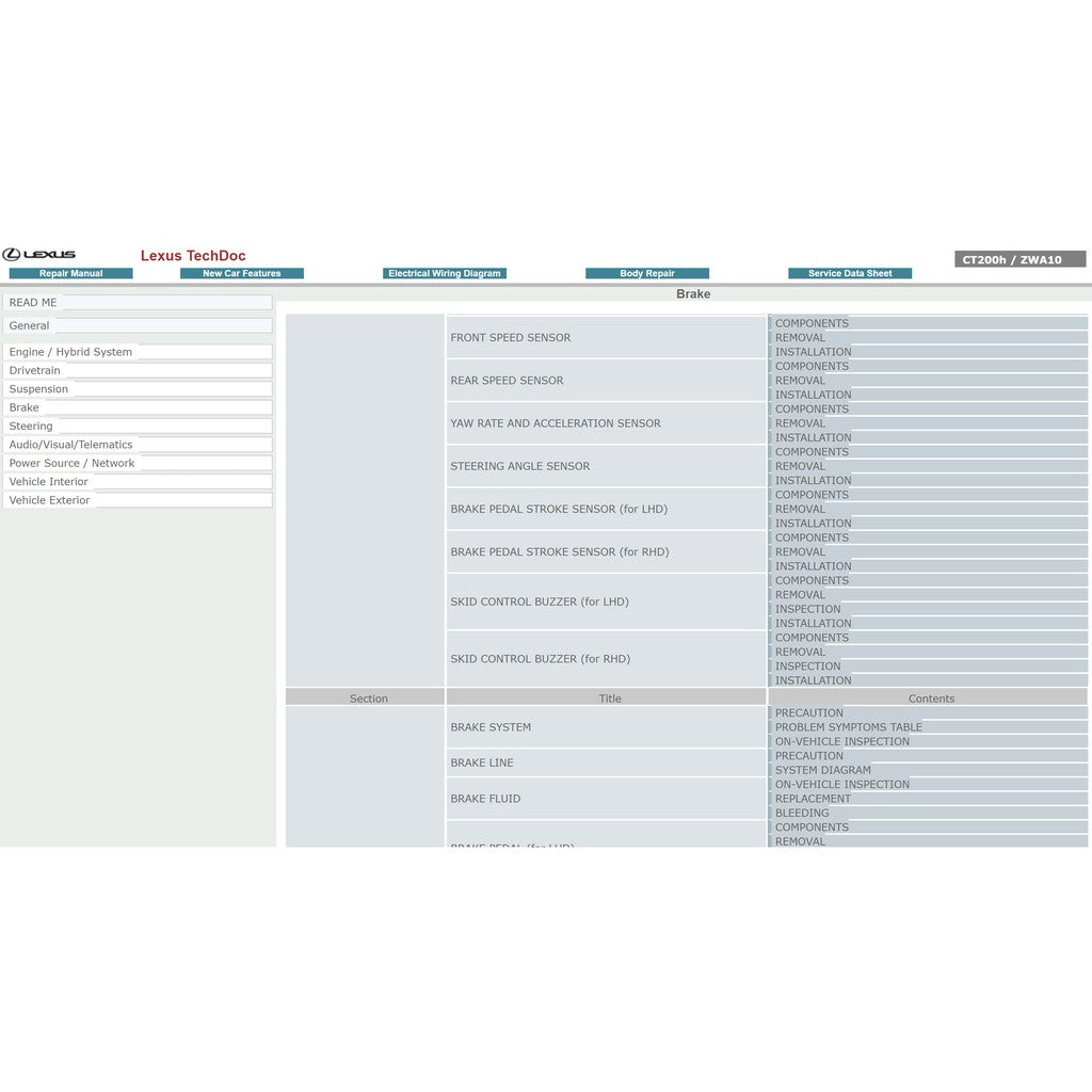 LEXUS CT200h (2011-2017) SERVICE WORKSHOP MANUAL - Image 3