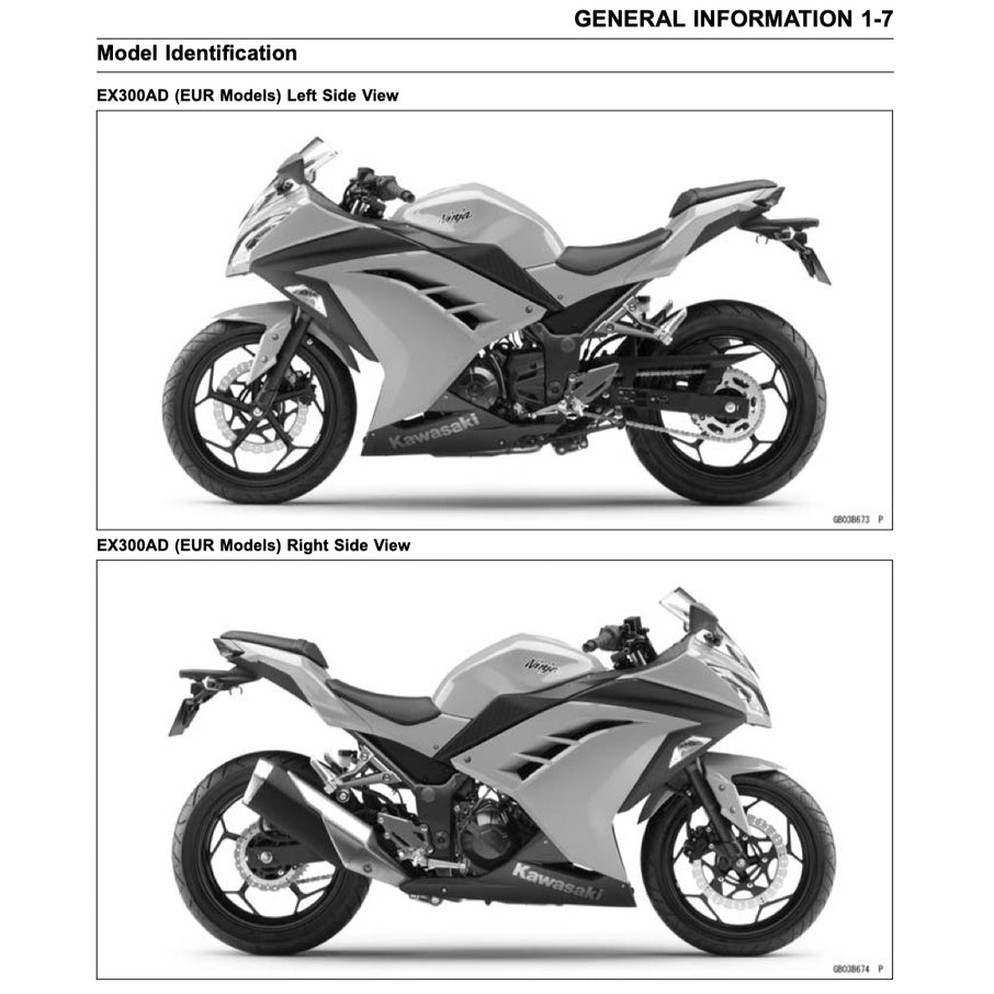 KAWASAKI NINJA 300 (2013-2017) SERVICE WORKSHOP MANUAL + PARTS CATALOGUE + OWNER'S MANUAL - Image 4