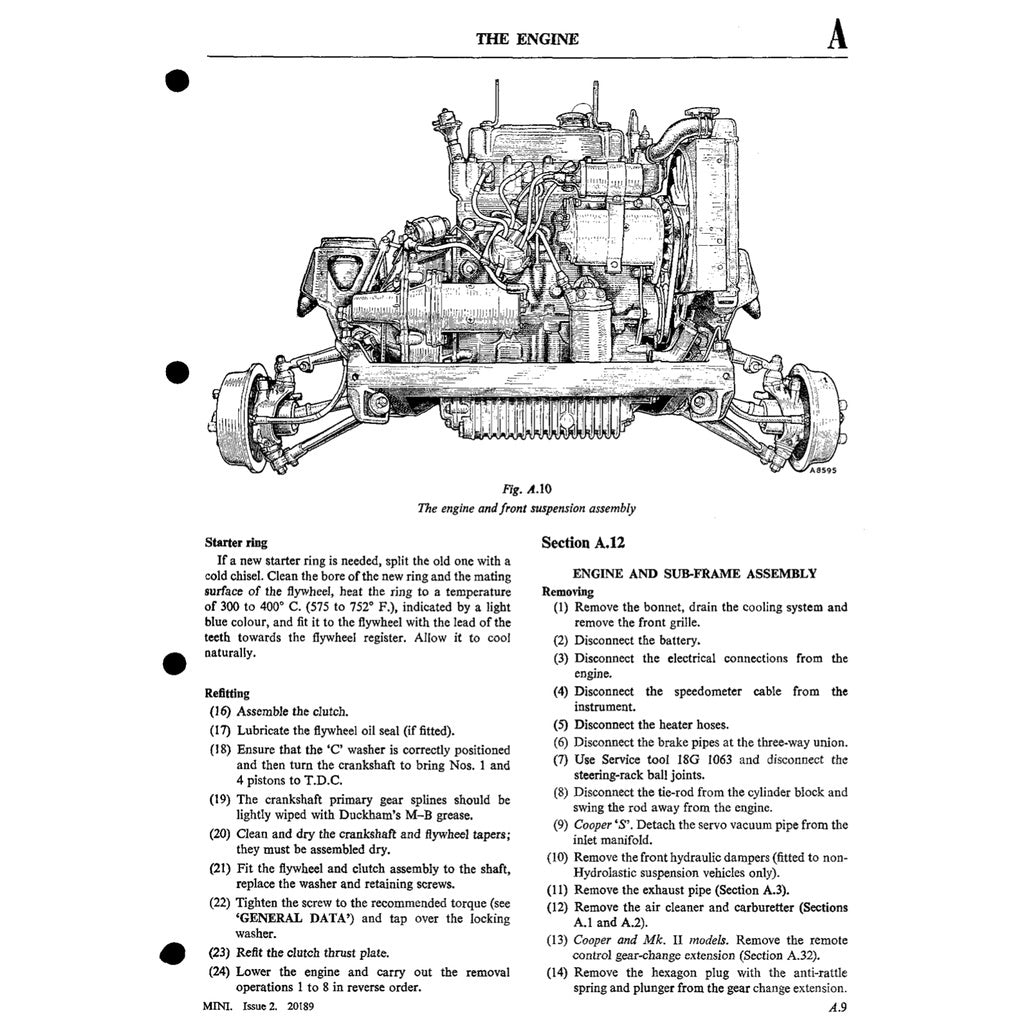 Mini Cooper MK1 MK2 MK3 (S) (1959-1975) SERVICE WORKSHOP MANUAL - Image 7