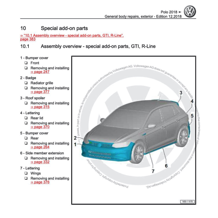 VW POLO MK6 AW (2018+) SERVICE WORKSHOP MANUAL - Image 4
