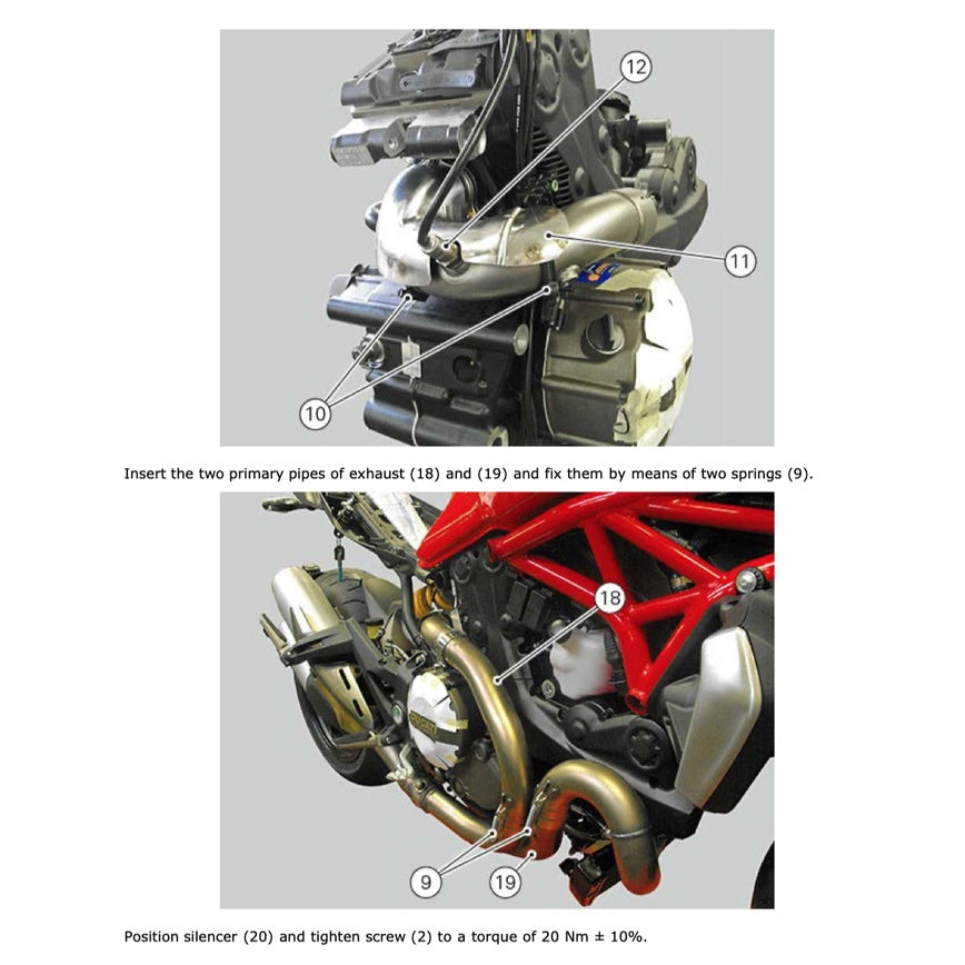 DUCATI MONSTER 1200 (2014-2016) SERVICE WORKSHOP MANUAL + PARTS CATALOGUE + OWNER'S MANUAL - Image 10