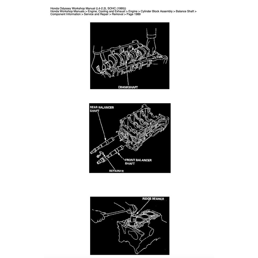 HONDA ODYSSEY RA 1/2/3/4/5 (1994-1999) SERVICE WORKSHOP MANUAL - Image 8