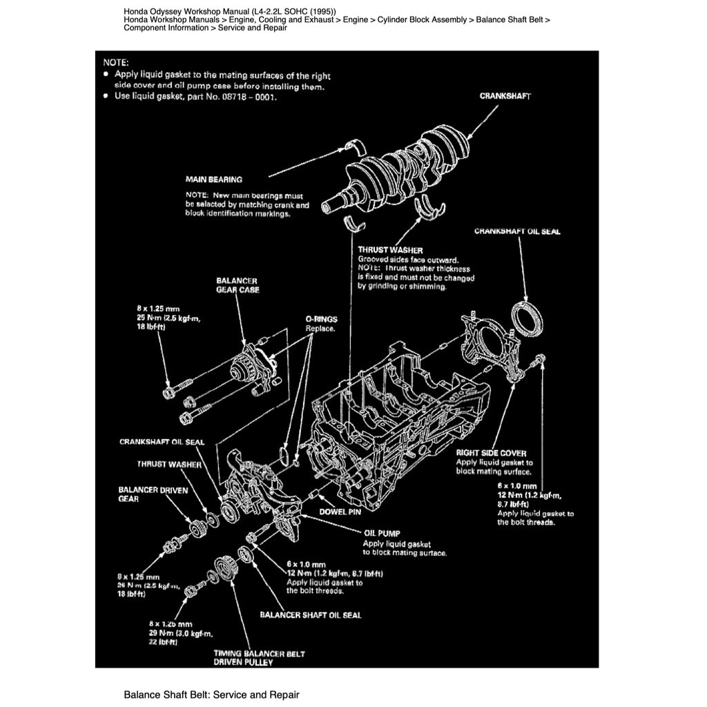 HONDA ODYSSEY RA 1/2/3/4/5 (1994-1999) SERVICE WORKSHOP MANUAL - Image 3