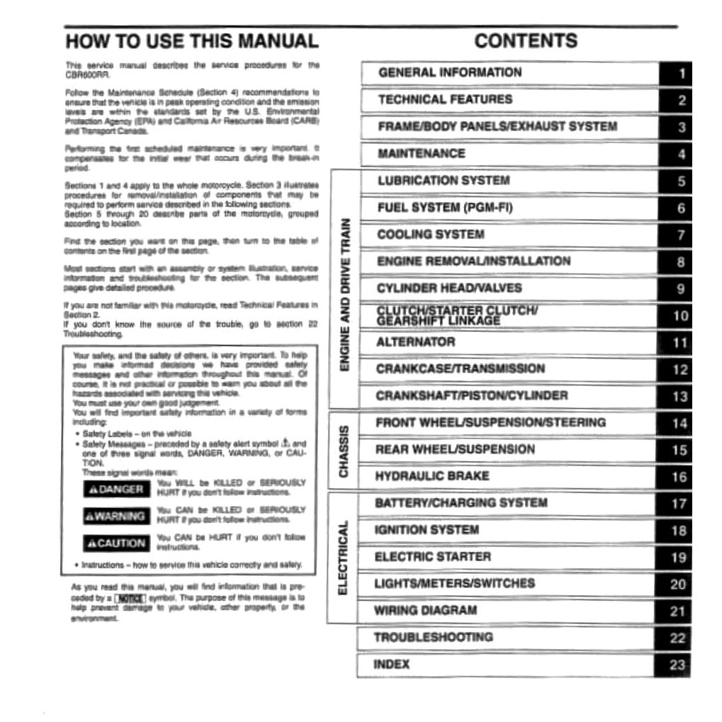 HONDA CBR600RR (2007-2008) SERVICE WORKSHOP MANUAL + PARTS CATALOGUE + OWNER'S MANUAL - CBR 600 RR - Image 3