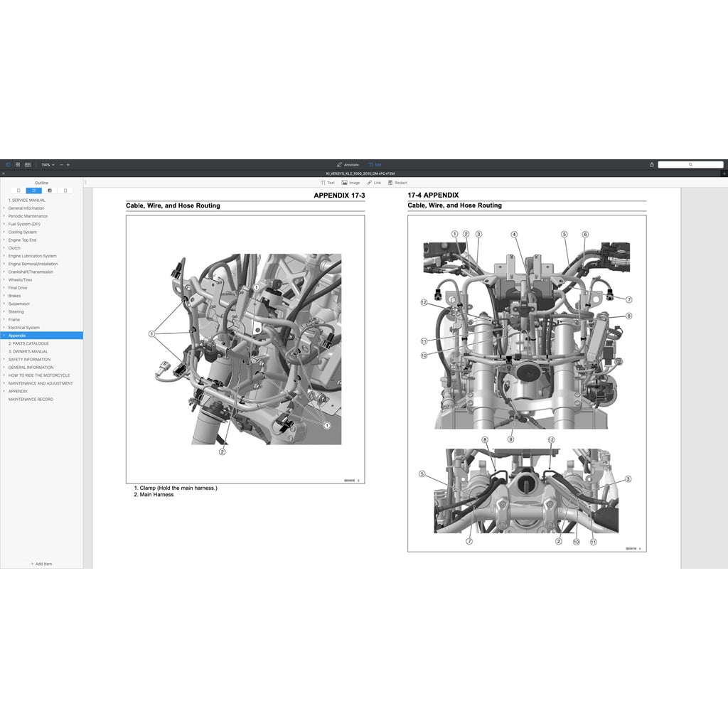 KAWASAKI VERSYS KLZ 1000 (2015-2018) SERVICE WORKSHOP MANUAL + PARTS CATALOGUE +OWNER'S MANUAL - Image 9