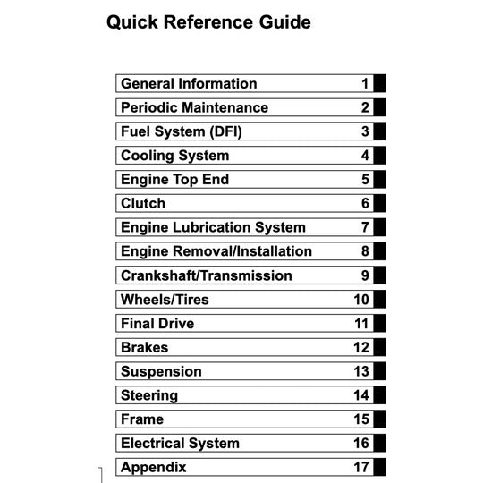 KAWASAKI Z1000 (2010-2013) SERVICE WORKSHOP MANUAL + OWNER'S MANUAL - Image 3