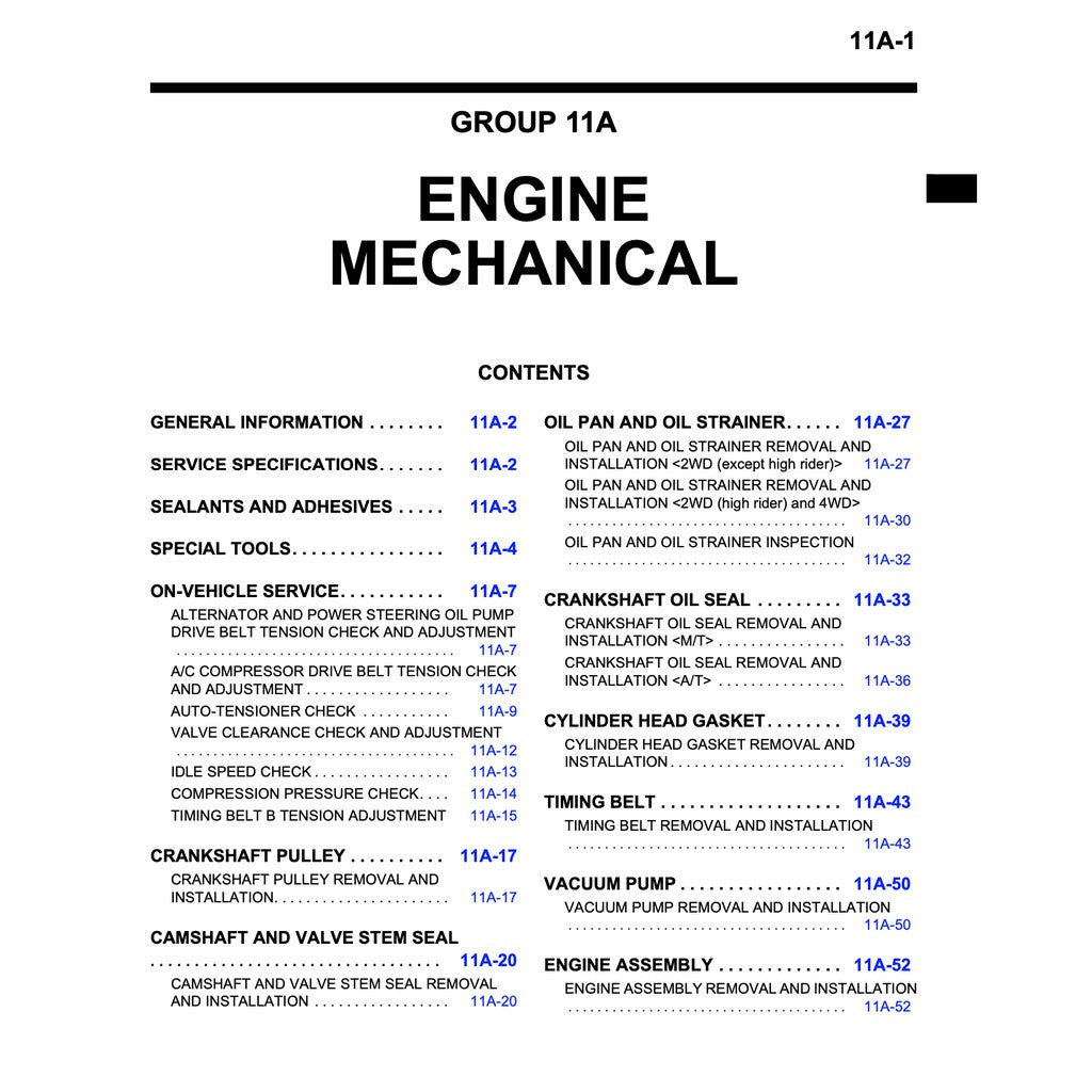 TRITON MITSUBISHI TRITON L200 KA/KB (2006-2015) SERVICE WORKSHOP MANUAL - Image 3