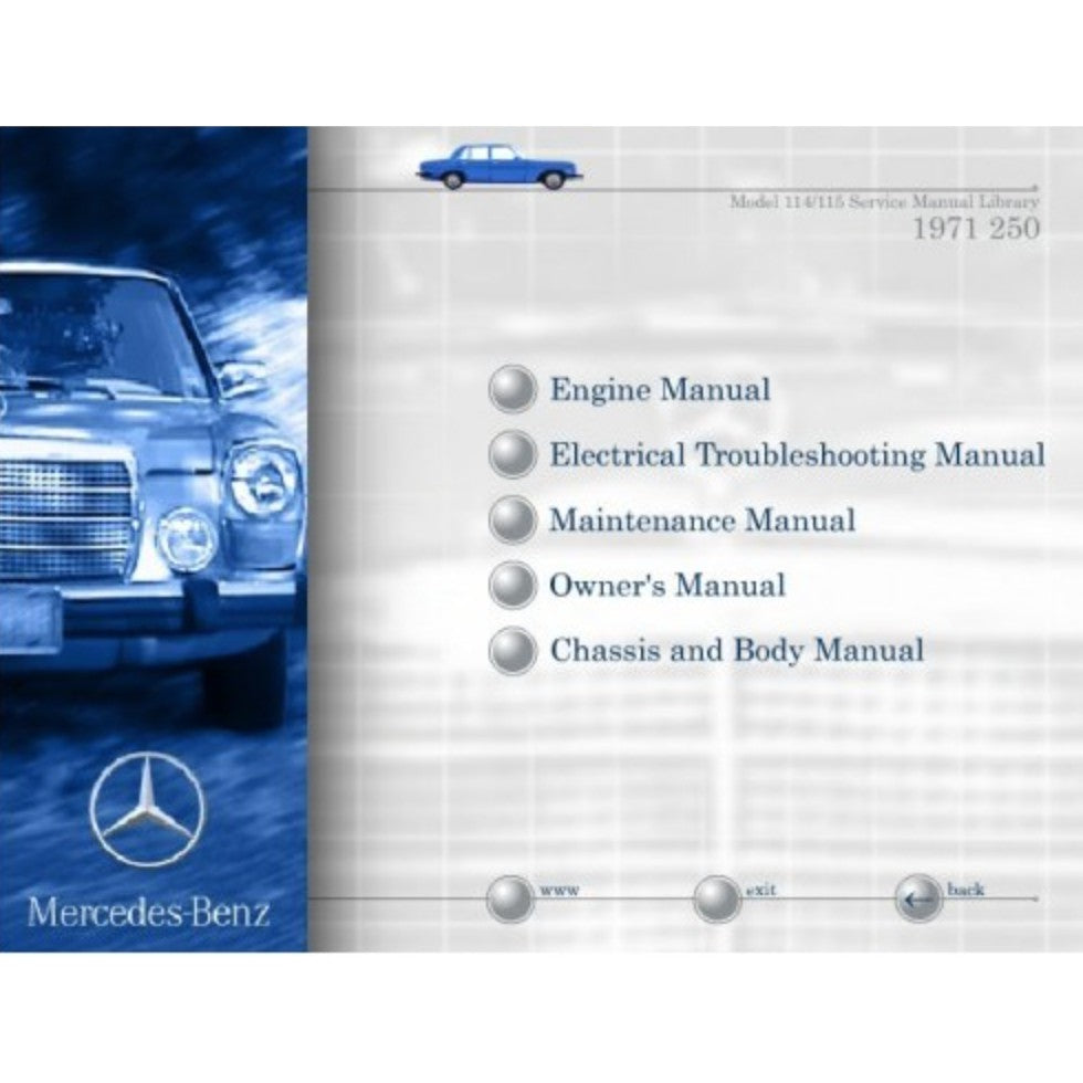 MERCEDES-BENZ W114 W115 (1968-1976) SERVICE WORKSHOP MANUAL LIBRARY - Image 3