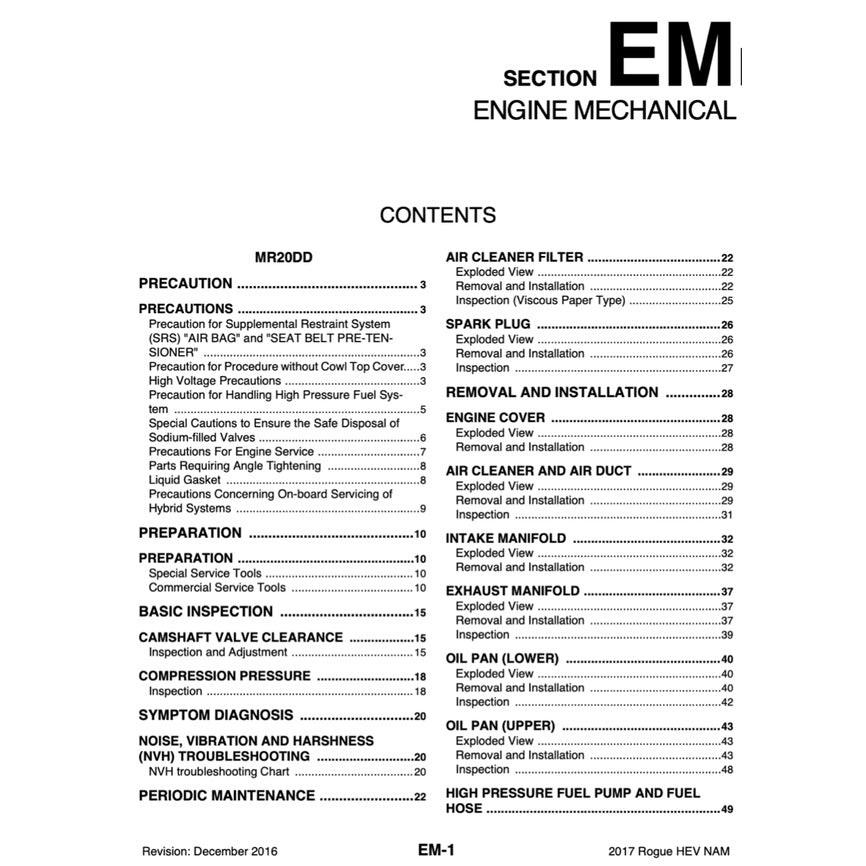 NISSAN X-TRAIL T32 ROGUE HEV (2017-2022) SERVICE WORKSHOP MANUAL - Image 4