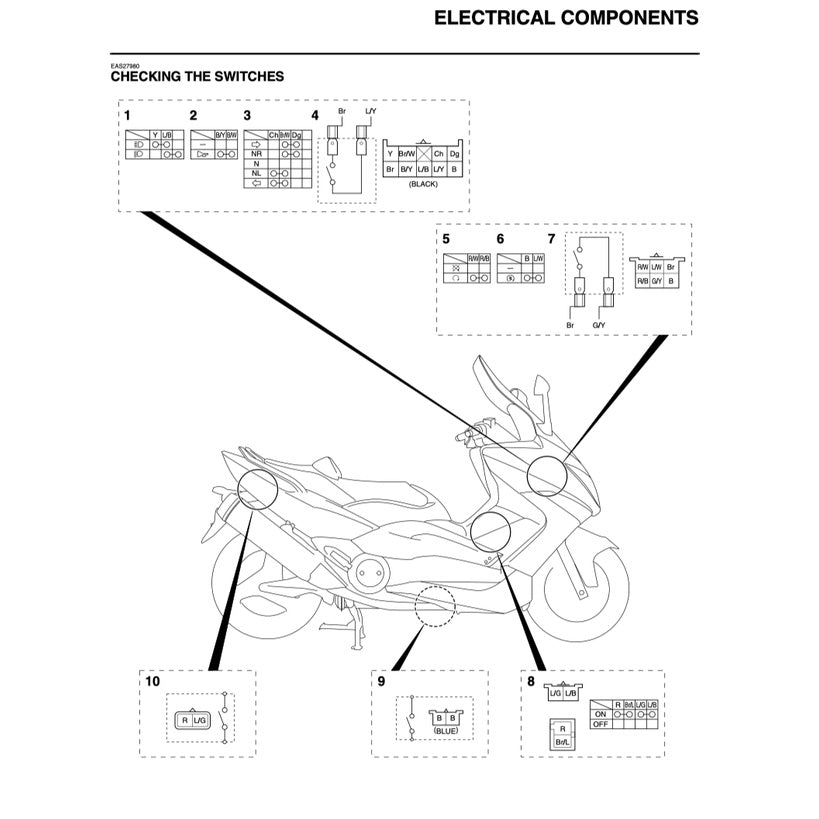 T-MAX YAMAHA TMAX XP500 (2008-2011) SERVICE WORKSHOP MANUAL + OWNER'S MANUAL - Image 9