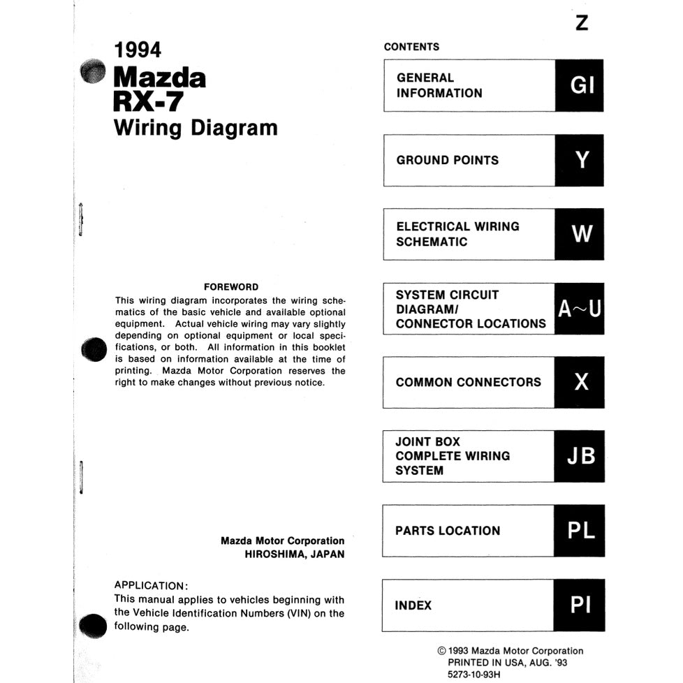 MAZDA RX-7 FD (1993-1997) SERVICE WORKSHOP MANUAL + WIRING DIAGRAM + ELECTRICAL TROUBLESHOOTING MANUAL - Image 8