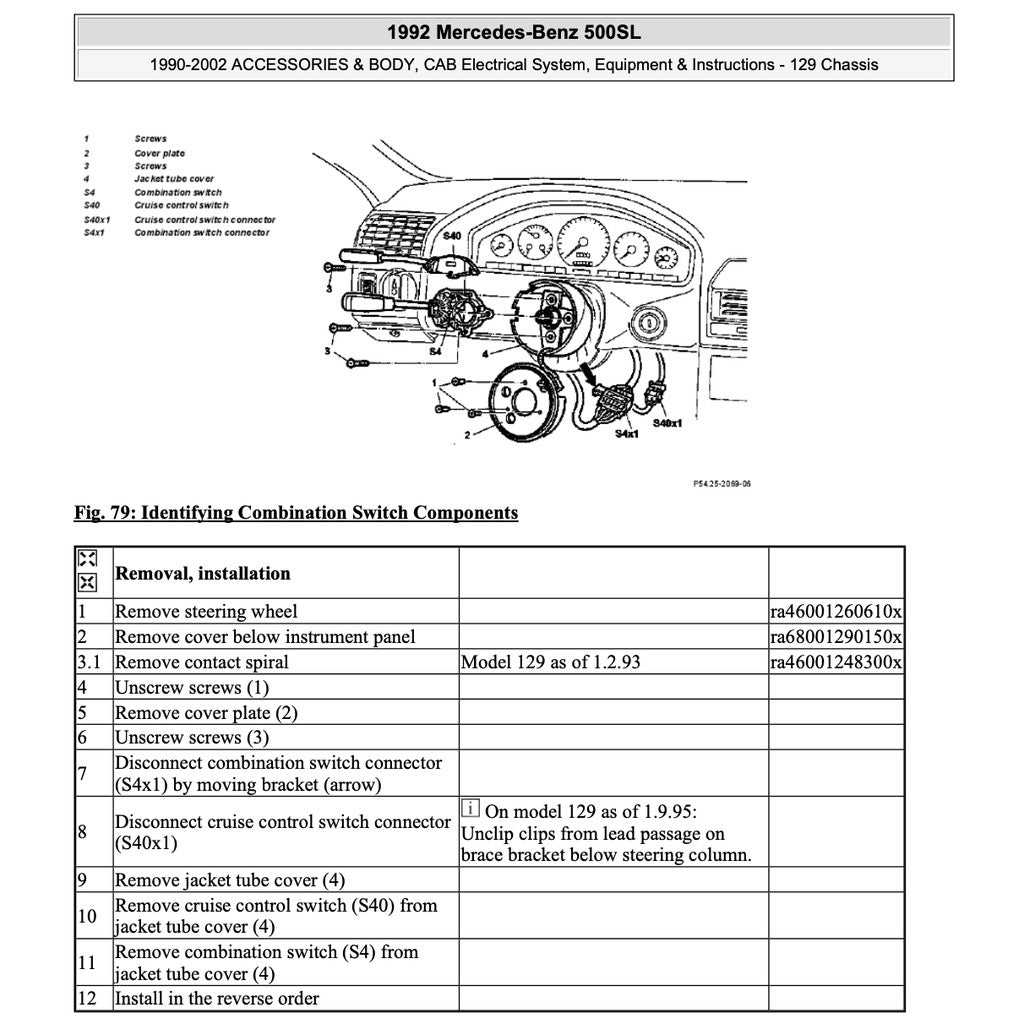 MERCEDES BENZ SL-CLASS R129 (1989-1998) SERVICE WORKSHOP MANUAL - Image 4