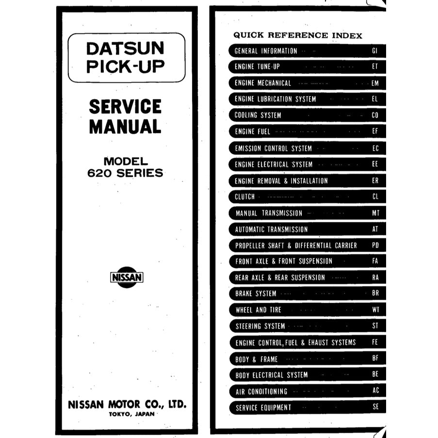 DATSUN PICKUP 620 (1972-1979) SERVICE WORKSHOP MANUAL - Image 3