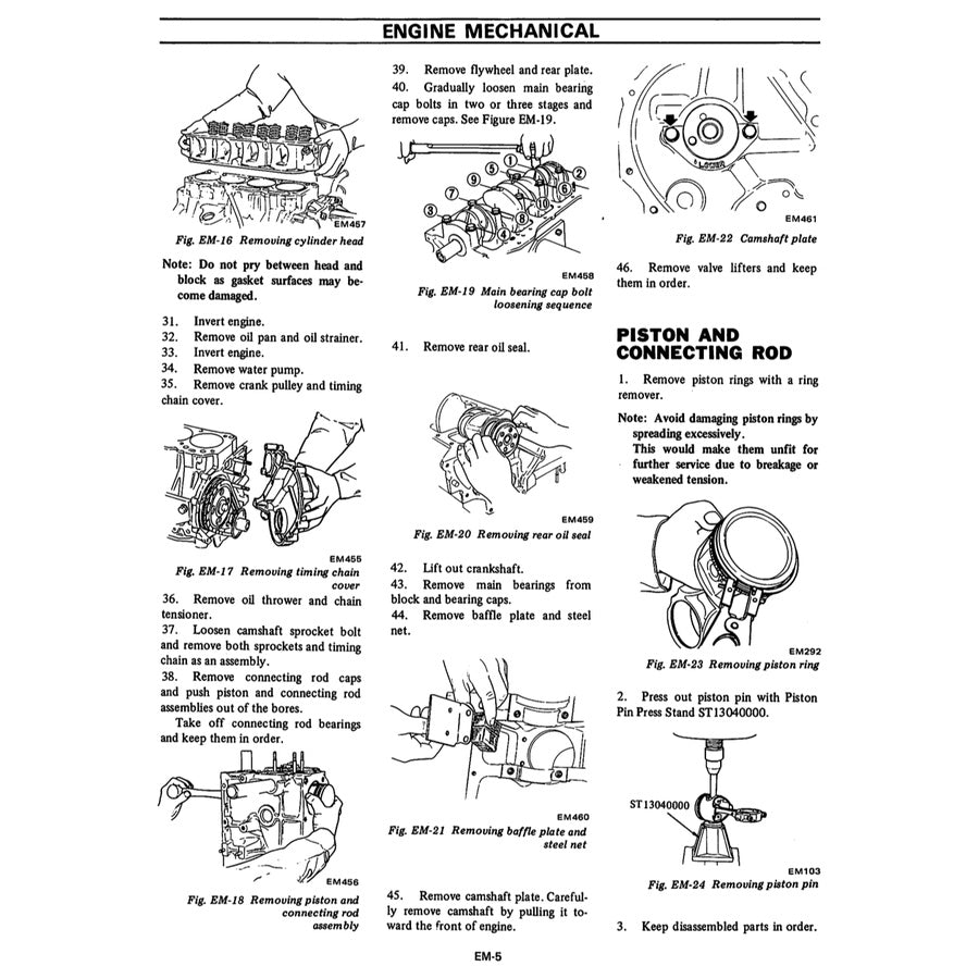 DATSUN SUNNY 120/130/140Y B210 (1973-1977) SERVICE WORKSHOP MANUAL - Image 4