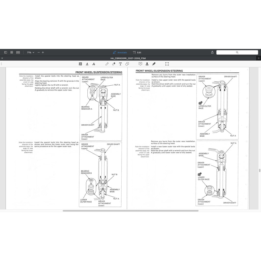 HONDA CBR600RR (2007-2008) SERVICE WORKSHOP MANUAL + PARTS CATALOGUE + OWNER'S MANUAL - CBR 600 RR - Image 5