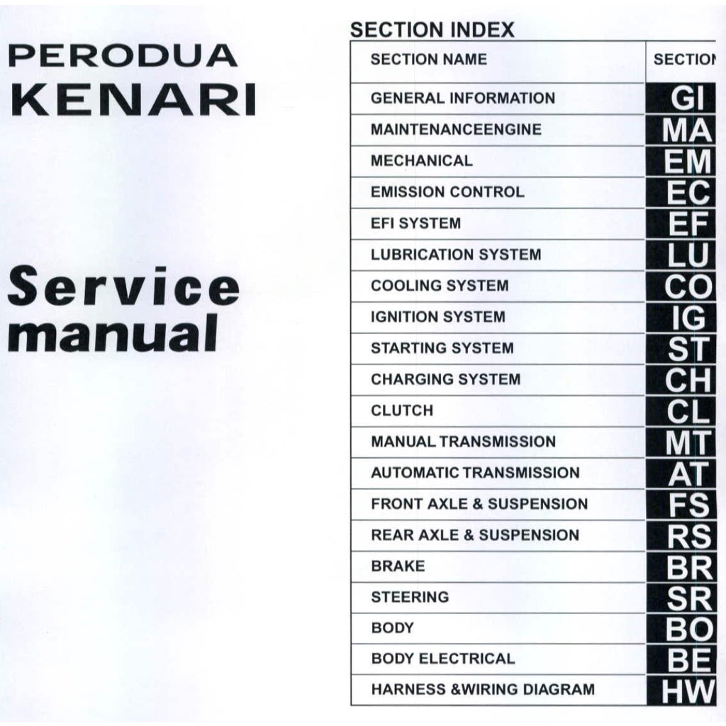PERODUA KENARI L901 (2000-2009) SERVICE WORKSHOP MANUAL - Image 3