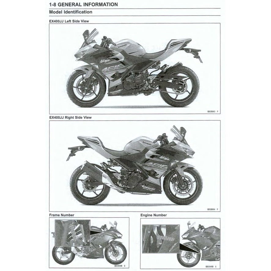KAWASAKI NINJA 400 (2018-2022) SERVICE WORKSHOP MANUAL + PARTS CATALOGUE +OWNER'S MANUAL - Image 4