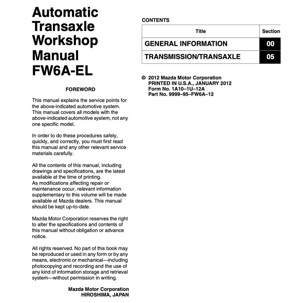 MAZDA 6 GJ1 (2013-2021) SERVICE WORKSHOP MANUAL - Image 7
