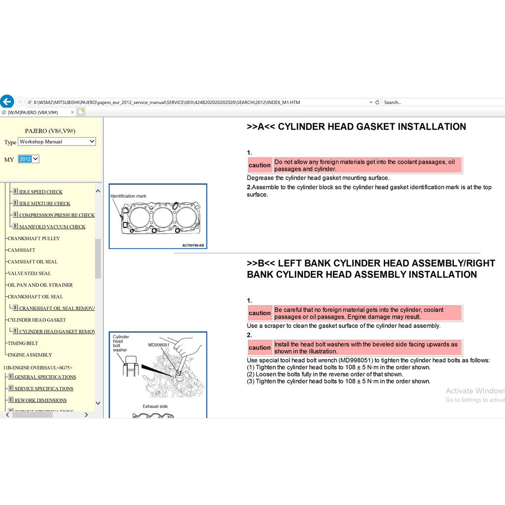 MITSUBISHI PAJERO IV V80/V90 (2006-2021) SERVICE WORKSHOP MANUAL - Image 11