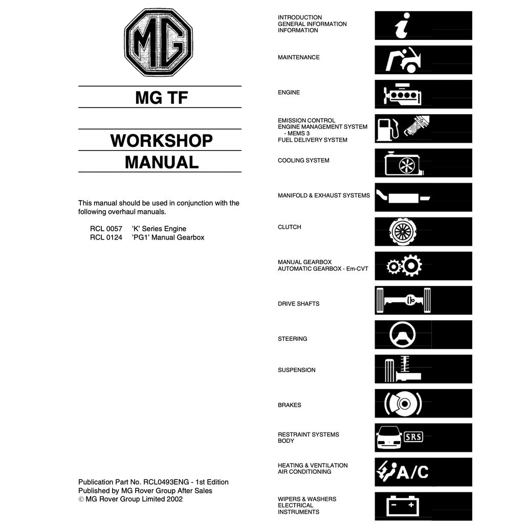 MGTF ROVER (2002-2005) FACTORY SERVICE REPAIR WORKSHOP MANUAL - Image 3