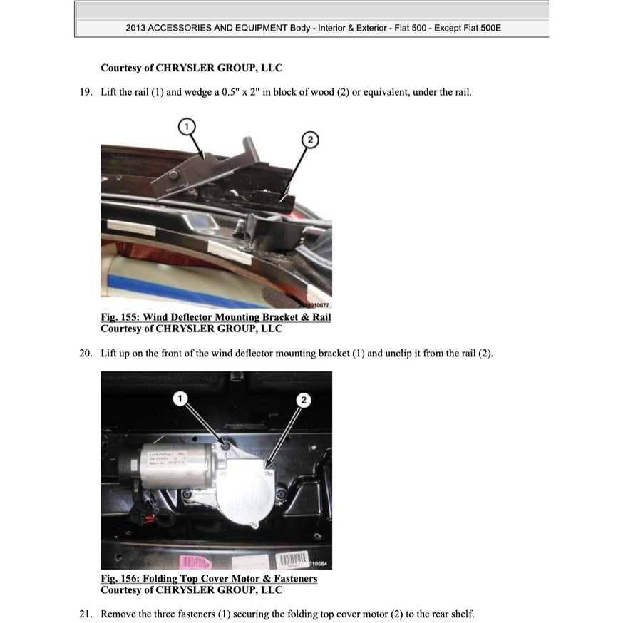 FIAT 500 C (2007-2019) CONVERTIBLE ROOF SERVICE & REPAIR MANUAL - Image 4