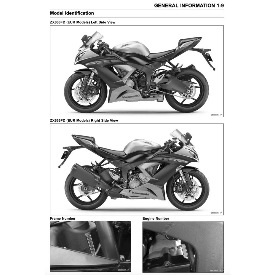 KAWASAKI ZX-6R /636 (2013-2016) SERVICE WORKSHOP MANUAL + OWNER'S MANUAL - Image 4