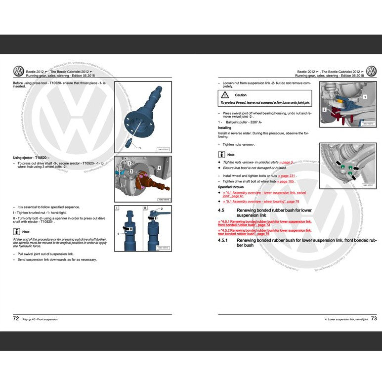 VW NEW BEETLE A5 (2012-2019) FACTORY SERVICE WORKSHOP MANUAL - Image 5