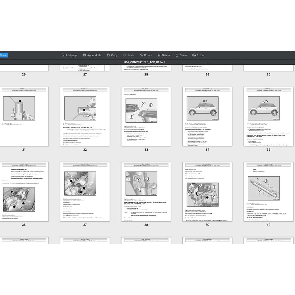 MINI COOPER R57 (2009-2013) CONVERTIBLE TOP SERVICE & REPAIR MANUAL - Image 4