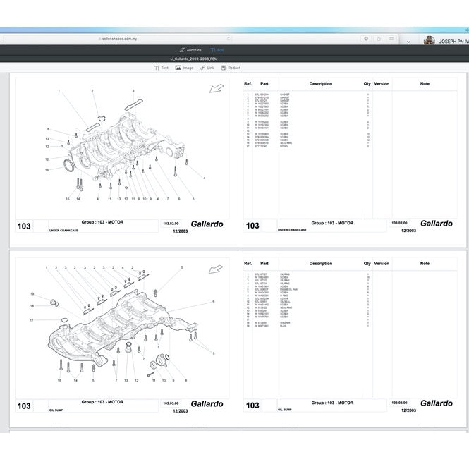 LAMBORGHINI GALLARDO COUPE LDAS32 (2003-2008) FACTORY SERVICE WORKSHOP MANUAL - Image 10