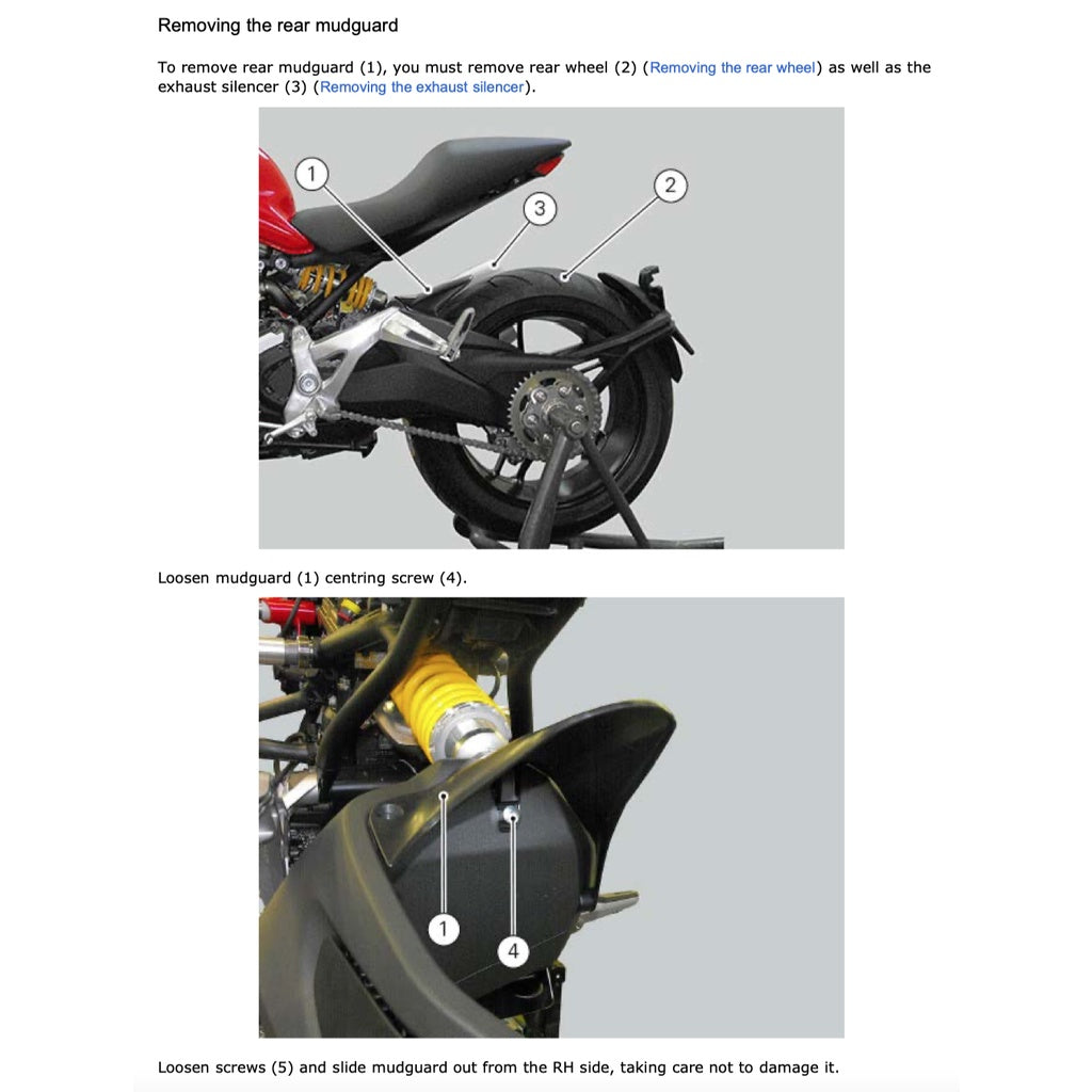DUCATI MONSTER 1200 (2014-2016) SERVICE WORKSHOP MANUAL + PARTS CATALOGUE + OWNER'S MANUAL - Image 4
