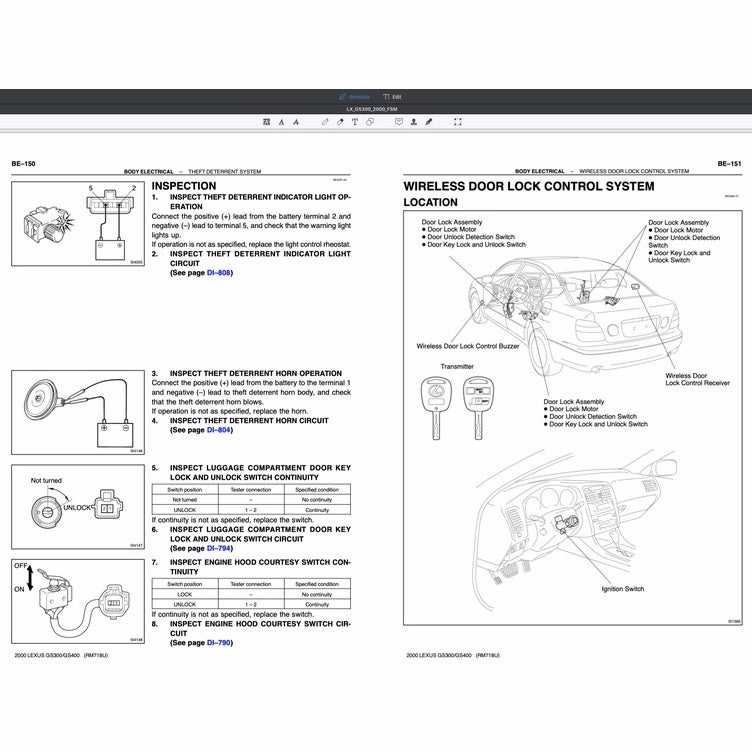 LEXUS GS300 GS400 (1997-2005) SERVICE WORKSHOP MANUAL - Image 7
