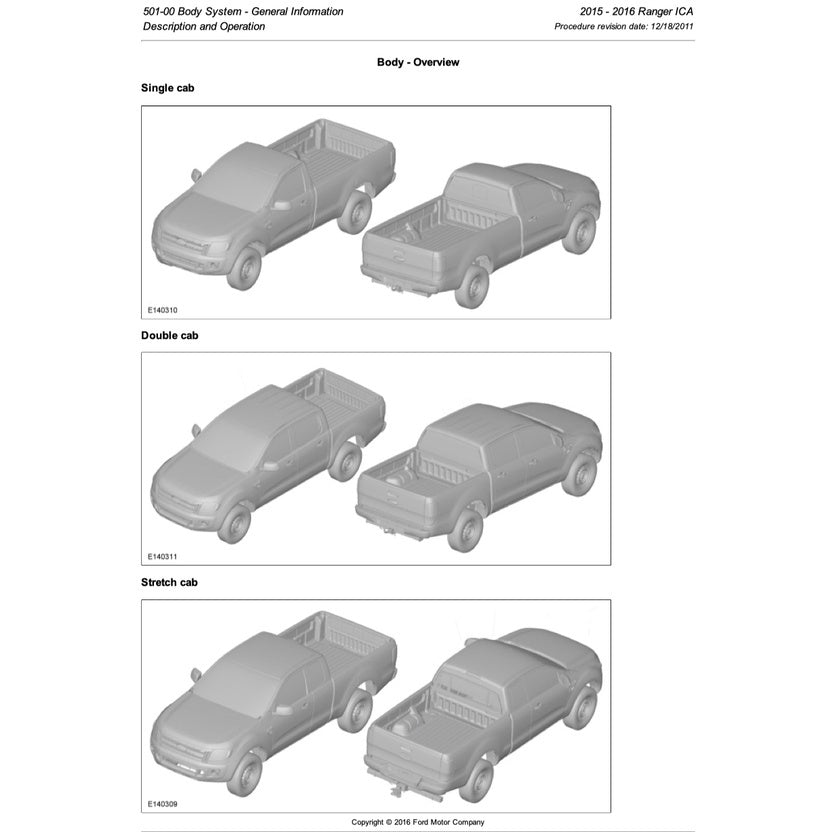 FORD RANGER T6 PX MKII (2015-2018) SERVICE WORKSHOP MANUAL - Image 3