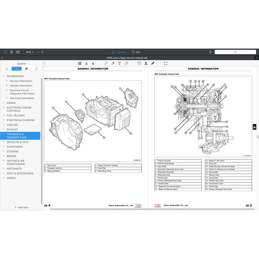 CHERY TIGGO 3 (2005-2010) SERVICE WORKSHOP MANUAL - Image 6