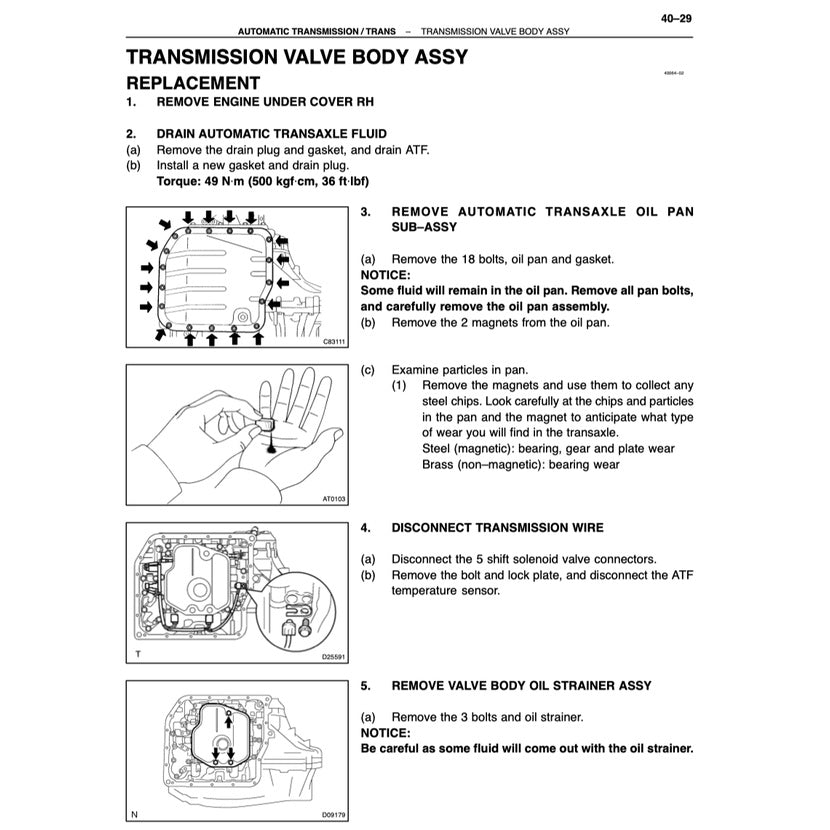 TOYOTA CAMRY ACV30 MCV30 (2002-2006) SERVICE WORKBOOK WORKSHOP MANUAL - Image 5