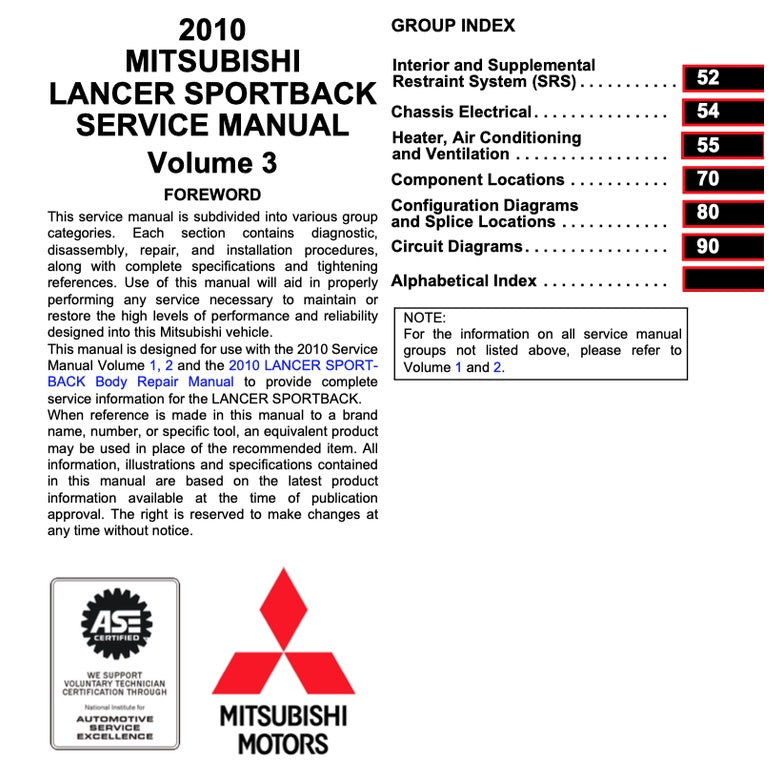 MITSUBISHI LANCER SPORTBACK (2010-2012) SERVICE WORKSHOP MANUAL - Image 7