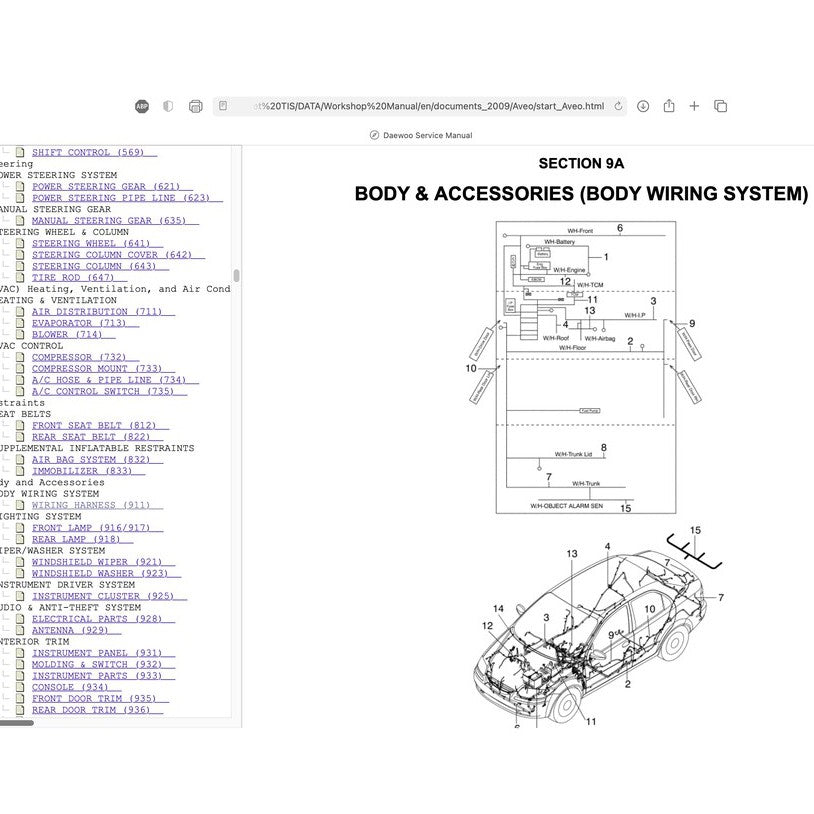 CHEVROLET AVEO (2006-2009) SERVICE WORKSHOP MANUAL - !! WORKSHOP/DEALER MOST WANTED !! - Image 3
